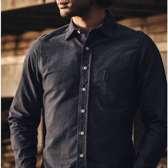 Taylor Stitch The California In White Jacquard Dot button down shirt Variety - Picture 5 of 13